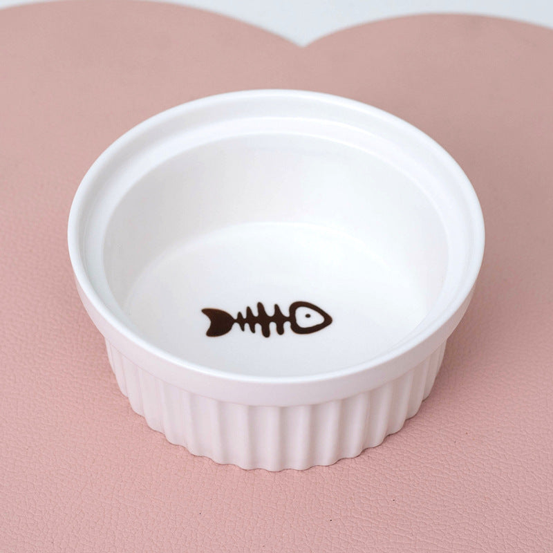 Cat Bowl Ceramic Double Bowl Water Bowl Tall Diagonal Pet Bowl supplies