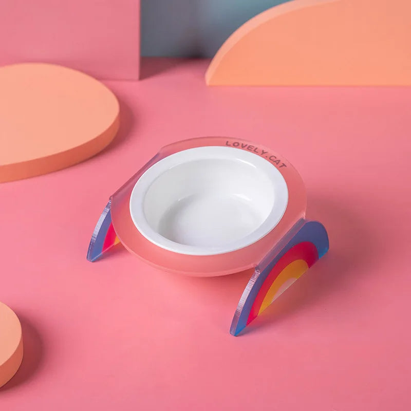 Cat Bowl Ceramic Double Bowl Water Bowl Grain Bowl High Leg Pet Bowl