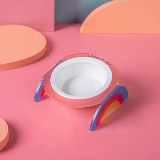 Cat Bowl Ceramic Double Bowl Water Bowl Grain Bowl High Leg Pet Bowl